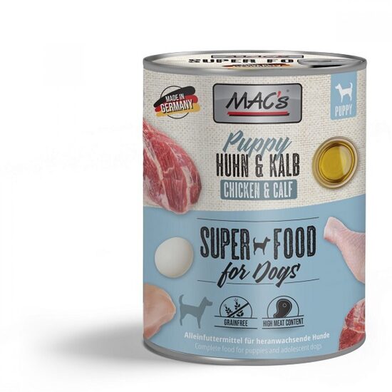 MAC's Dog Puppy Huhn & Kalb - konservi kucēniem ar vistas & teļa gaļu 400 g